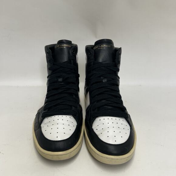 YSL Saint Laurent Paris Hi-Top SL10H Sneakers “Black White”